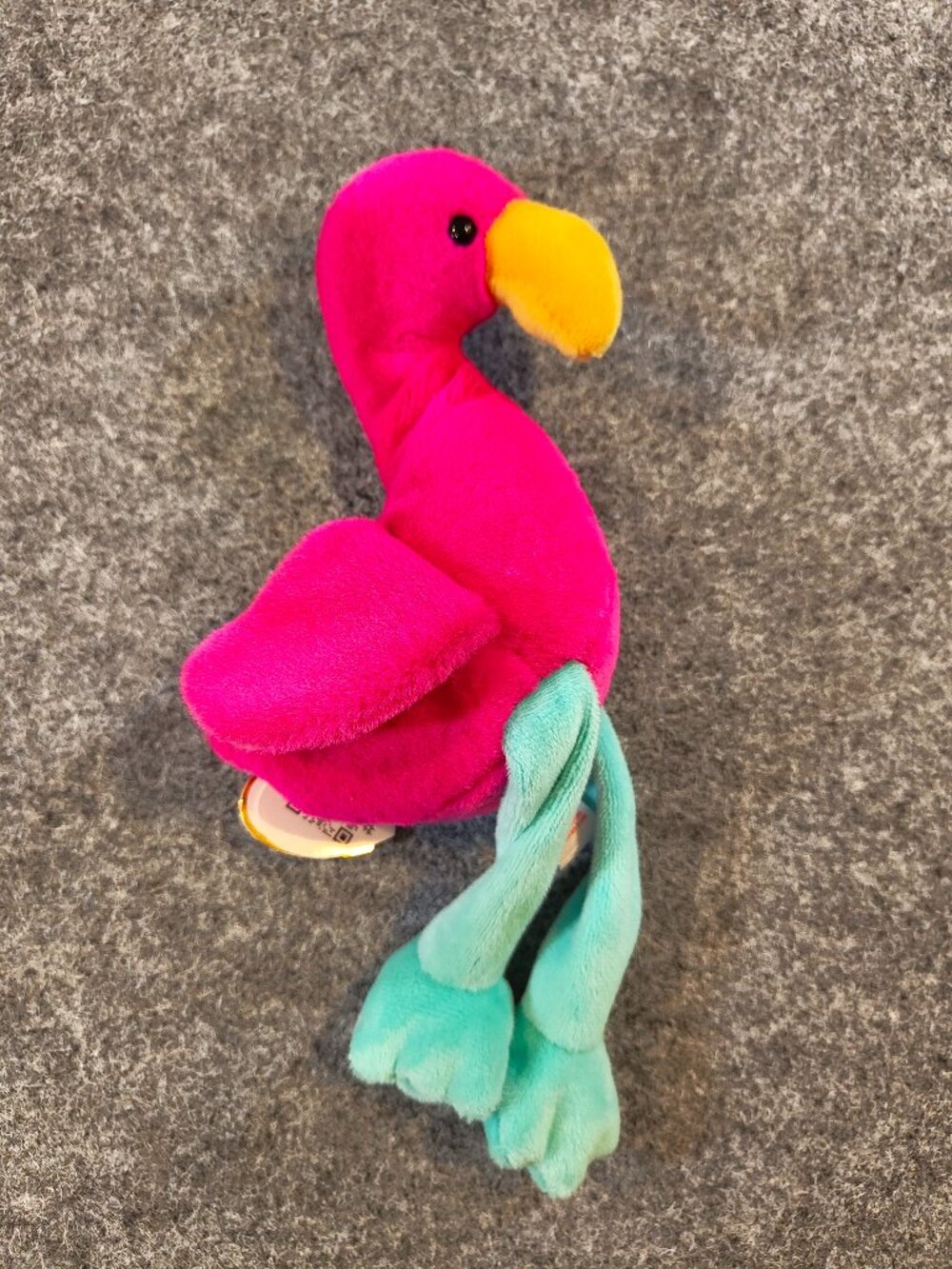 Ty Beanie Baby Froya Flamingo Plush Pink Teal Legs